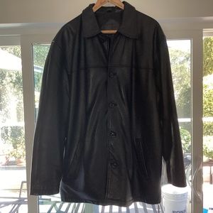 Men’s Leather Jacket, black, dress